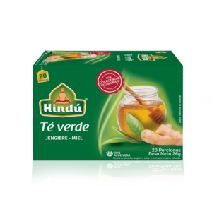 HINDU Te Verde Jengibre Miel x20unidades