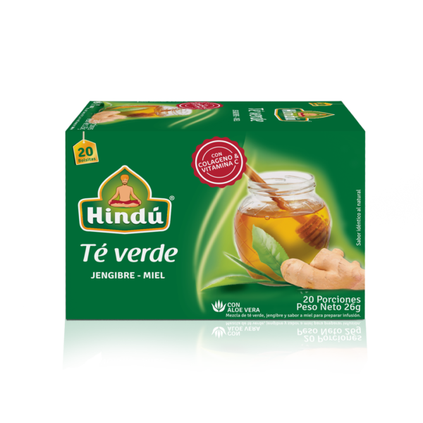 HINDU Te Verde Jengibre Miel x20unidades
