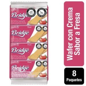 Galletas Wafer Bridge Sabor a fresas Colombina 8 Unidades 240gr Snack