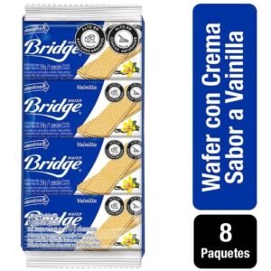 Galletas Wafer Bridge Sabor a Vainilla 8 Unidades 240gr Snack