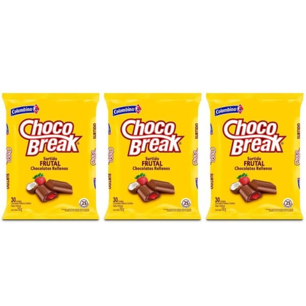 Chocobreak Colombina Surtido Frutal 30 Unidades 150gr (3 Pack) Snack