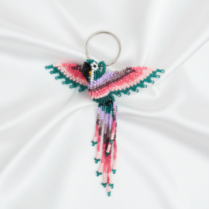 Llavero Artesanal Guacamaya Multicolor | Accesorio en Chaquiras Hecho a Mano D2-02