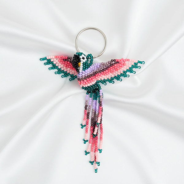 Llavero Artesanal Guacamaya Multicolor | Accesorio en Chaquiras Hecho a Mano D2-02