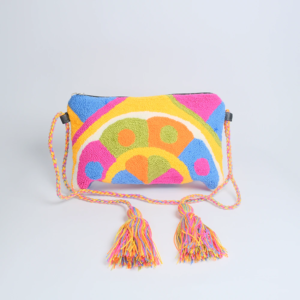 Sobre Rainbow Pop Tapizado con Diseno Multicolor y Borlas F8-07