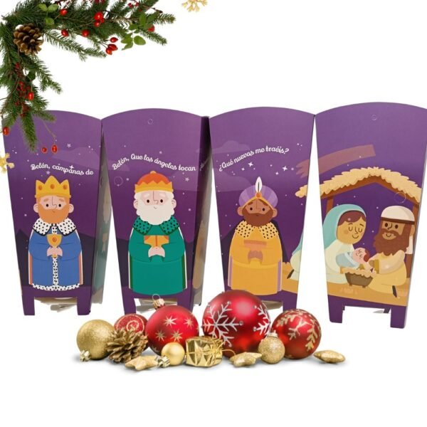 Faroles para velas Navideñas x 10 Unidades  - Pesebre completo