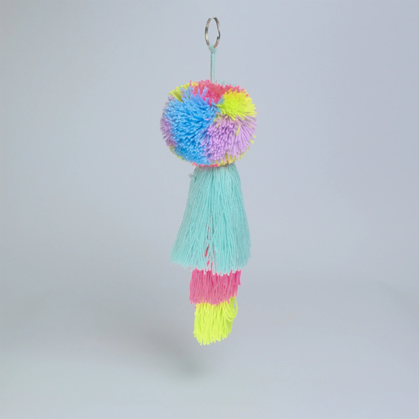 Llavero Candy Dream con Pompon y Borlas Neon Pastel H3-02