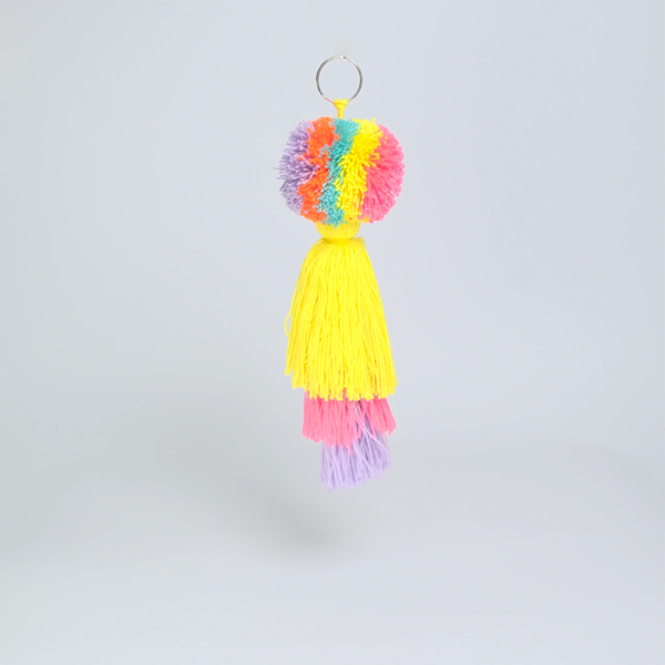 Llavero Neon Candy con Pompon y Borlas Multicolor H3-05