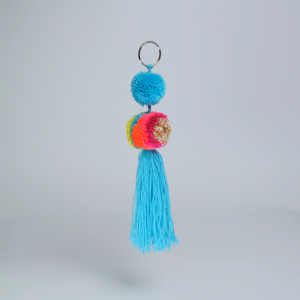 Llavero Pequeno Aqua Pop con Pompon y Borla H4-01