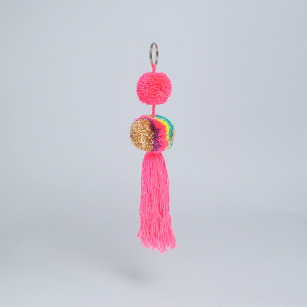 Llavero Pink Sunset con Pompon y Borla H4-04