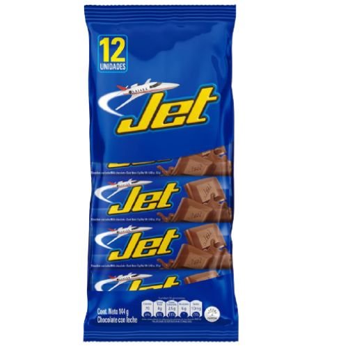 Chocolatina Jet 12 unidades 144gr Snack