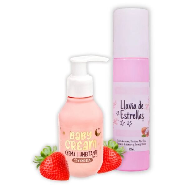 Lluvia de Estrellas Combo Brillo & Suavidad Mini - Baby Cream x 105ml Fresa y Perfume capilar x 150ml (2 pack)