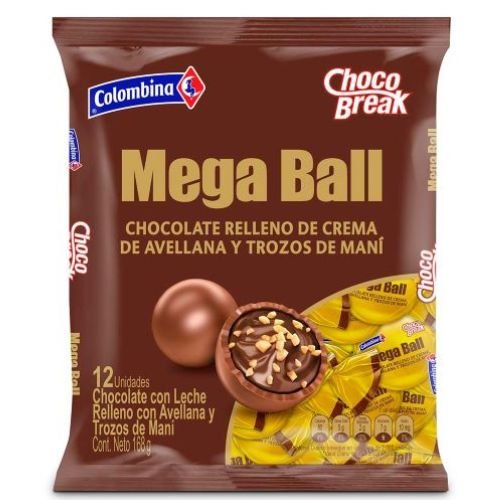 Chocobreak Mega Ball Colombina 12 Unidades 168gr Snack