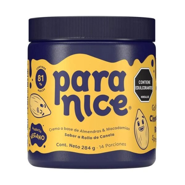 Crema a base de Almendras Sabor Rollo de Canela Para Nice x284g (1 pack)