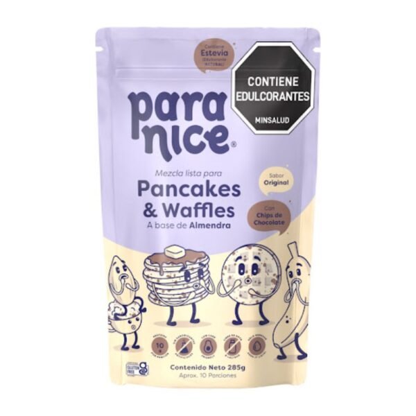 Mezcla de pancakes waffles base de almendra con chips de chocolate Para Nice x285g (1 pack)