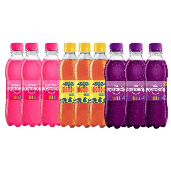Gaseosa Postobon (9 pack) Gaseosa colombiana postobon gaseosa uva postobon gaseosa manzana postobon food