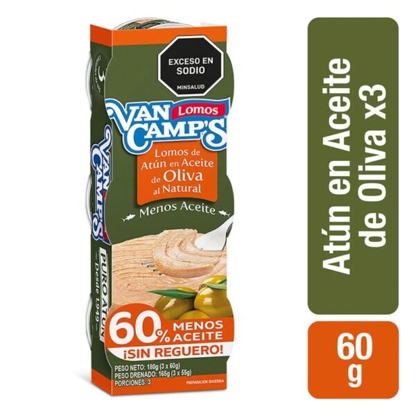 ATUN VANCAMPS 3U 60G LOMOS EN ACEITE DE OLIVA ( 180G )