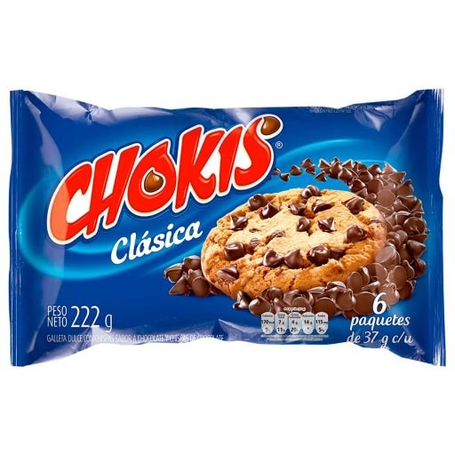 Galletas Chokis con chips de chocolate Clasica 222gr - 6 unid (1 pack) Snack
