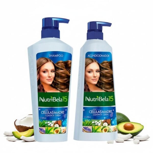 Nutribela 15 Celulas Madre Shampoo 400mL + Acondicionador 400mL (2 Pack)
