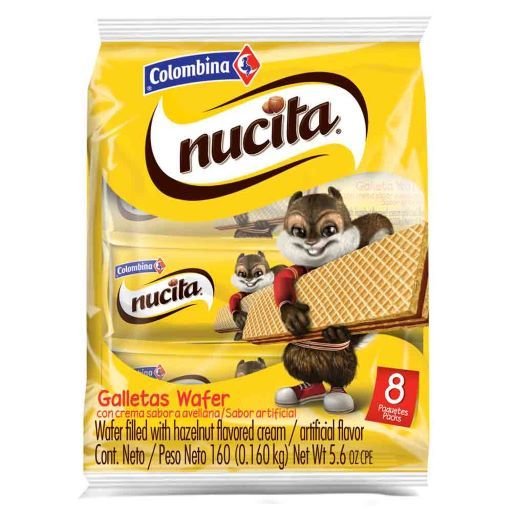 Galletas NUCITA Wafer Sabor Avellana x 8und (160 gr)