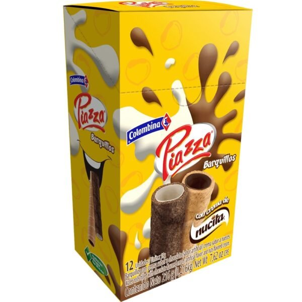 Barquillos Piazza Colombina con crema de Nucita 12 unidades - 216g Snack